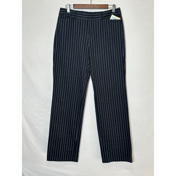 Dockers Women's Pinstripe Metro Dress Pants Size 10 Black Pinstriped Work Office - Picture 1 of 6